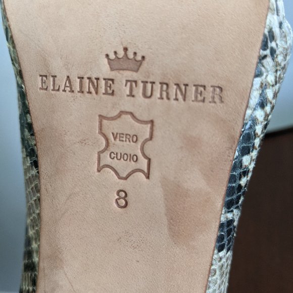 Size 8-Elaine Turner Python Print Closed toe heels - Picture 8 of 9